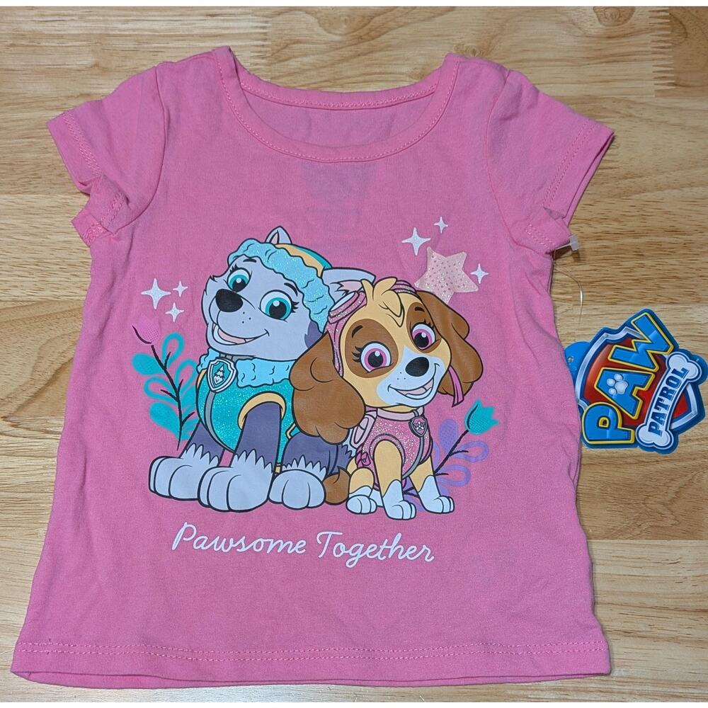 Paw Patrol Shirt Toddler Girls 2T Pink Everest Skye Pawsome Together Graphic Tee